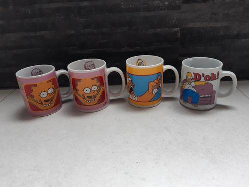 Lot de 4 tasses/mugs les Simpson, Collections, Collections Autre, Utilisé, Enlèvement ou Envoi