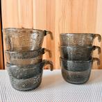 6 vintage mondgeblazen kopjes Verreries Biot - bubbelglas, Antiek en Kunst, Ophalen of Verzenden