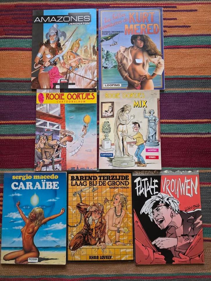 7 albums de BD , érotisme, oreilles rouges, Veyron etc., SC, Livres, BD | Comics, Utilisé, Plusieurs comics, Europe, Enlèvement ou Envoi