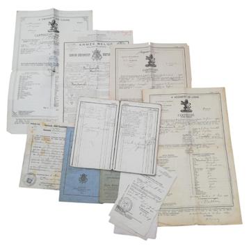 Lot documenten Belgisch soldaat - 1886 beschikbaar voor biedingen