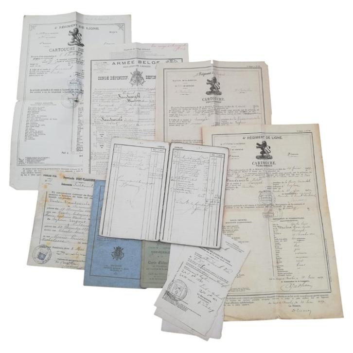 Lot documenten Belgisch soldaat - 1886, Verzamelen, Militaria | Algemeen, Landmacht, Overige typen, Ophalen of Verzenden