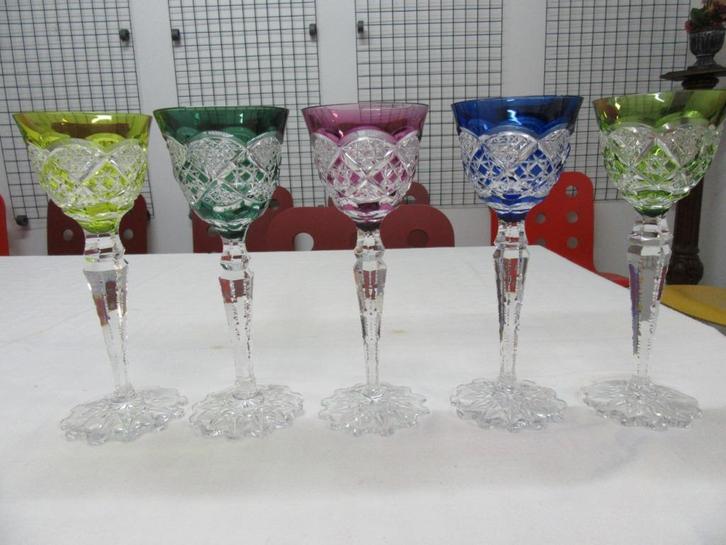 Val St Lambert kristallen glazen type Verrept gesigneerd, Antiek en Kunst, Antiek | Glaswerk en Kristal, Ophalen of Verzenden