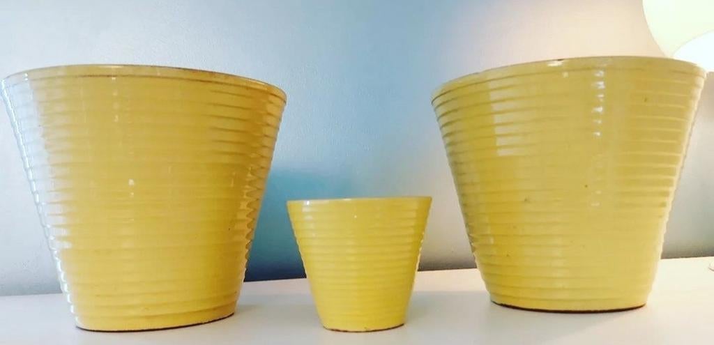 Pot de fleur vintage jaune, Jardin & Terrasse, Pots de fleurs, Enlèvement ou Envoi