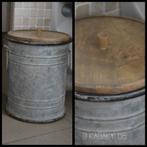 Vuilbakje Landelijk WC/Badkamer - Blik/handvaten met houten, Huis en Inrichting, Ophalen of Verzenden, Nieuw, Overige kleuren