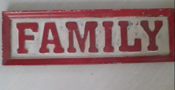 Plaque en métal "Family" effet usé - 60,5*8,5cm beschikbaar voor biedingen