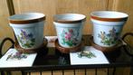 3 vintage bloempotten porselein botanica, Jardin & Terrasse, Pots de fleurs, Enlèvement ou Envoi, Intérieur