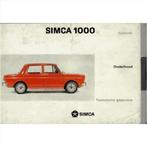 Simca 1000 Instructieboekje 1967 #1 Nederlands, Enlèvement ou Envoi