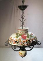 Belle lampe suspendue ancienne en céramique et métal, Antiquités & Art, Enlèvement ou Envoi