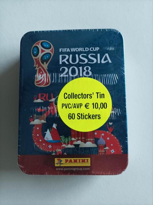 Panini Russia 2018 , aluminium box ,60 stickers, Hobby en Vrije tijd, Stickers en Plaatjes, Zo goed als nieuw, Ophalen of Verzenden