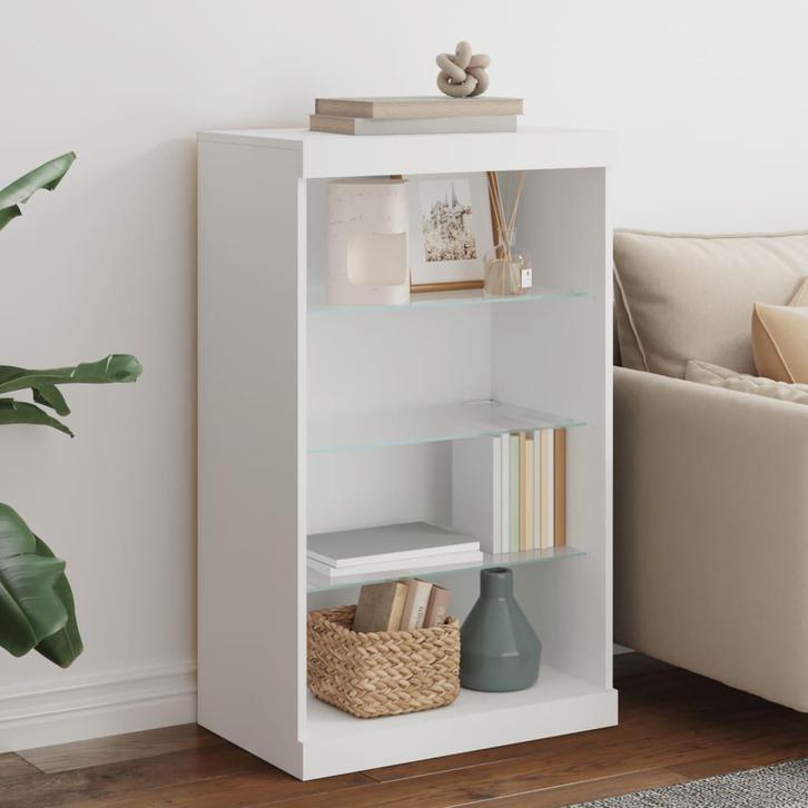 Dressoir met LED-verlichting 60,5x37x100 cm wit, Huis en Inrichting, Zitzakken, Nieuw, Wit, Verzenden