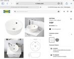 Lavabo blanc IKEA rond kattevik, Wastafel, Zo goed als nieuw