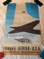 Affiche SABENA - Europe / Afrique / USA, Collections, Comme neuf, Enlèvement ou Envoi