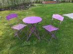 Bistrotafel met 2 stoelen, Jardin & Terrasse, Ensembles de jardin, Comme neuf, 2 places, Autres matériaux, Enlèvement
