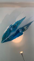 Glaskunst in blauw fuseglas, Antiek en Kunst, Ophalen