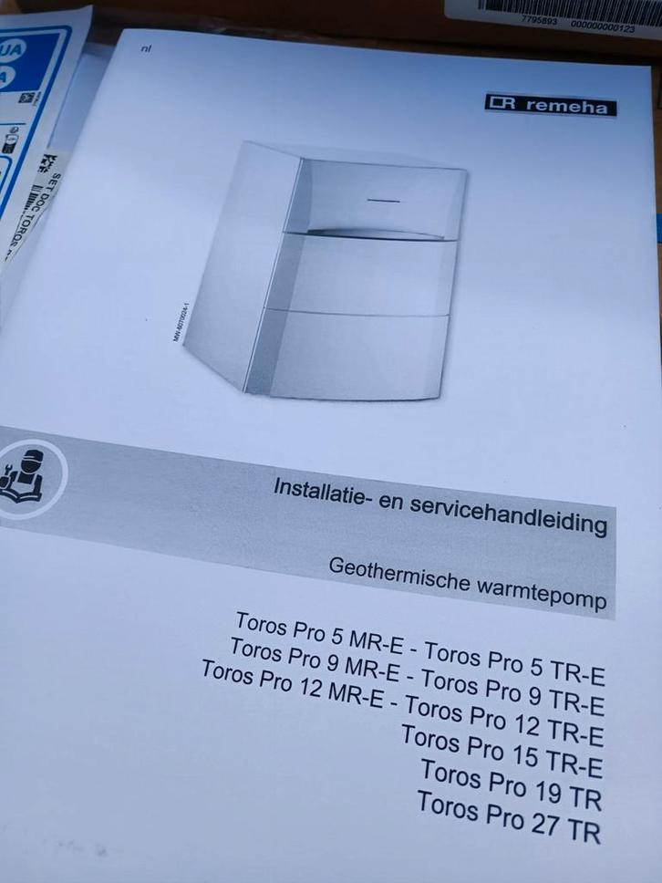 Remeha Toros Pro 12 TR bodem/water warmtepomp NIEUW, Doe-het-zelf en Bouw, Verwarming en Radiatoren, Nieuw, Overige typen, 800 watt of meer