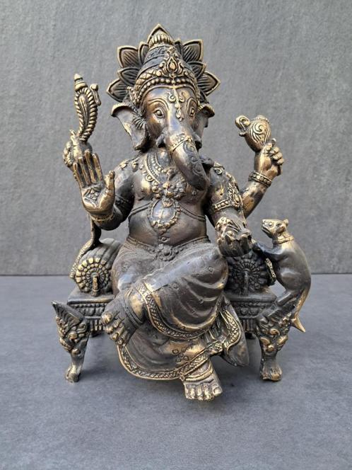 Bronzen beeld van Lord Ganesh/Ganapati/Azië/India/Handgemaak, Huis en Inrichting, Woonaccessoires | Boeddhabeelden, Nieuw, Ophalen of Verzenden