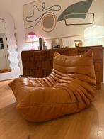Fauteuil Togo in cognac anilineleer, Ligne Roset, Frankrijk, Huis en Inrichting, Zetels | Zetels en Chaises Longues, Ophalen, Zo goed als nieuw