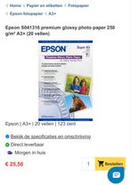 Epson Premium Glossy Photo Paper, Enlèvement, Neuf