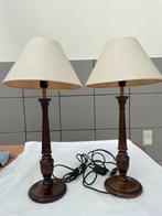1 paire de lampes de table élégantes et identiques en chêne, Maison & Meubles, Lampes | Lampes de table, Bois, Enlèvement, Utilisé