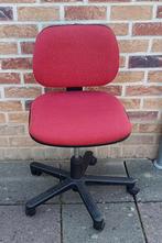 Bureaustoel op wielen in rode stof, Ophalen, In hoogte verstelbaar, Gebruikt, Bureau