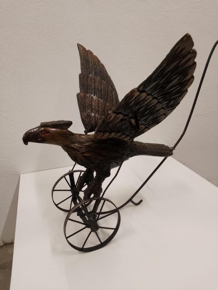 Antiek Amerikaans/Engels Victoriaans loopspeelgoed - adelaar, Antiek en Kunst, Antiek | Speelgoed, Ophalen of Verzenden