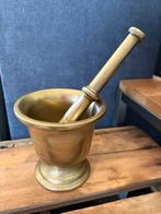 Mortier et pilon en bronze ancien décoratif ou utile, Enlèvement ou Envoi, Bronze