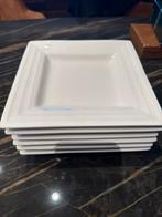 6 of 12 vierkante borden wit, Huis en Inrichting, Keuken | Servies, Ophalen, Zo goed als nieuw, Bord(en), Effen