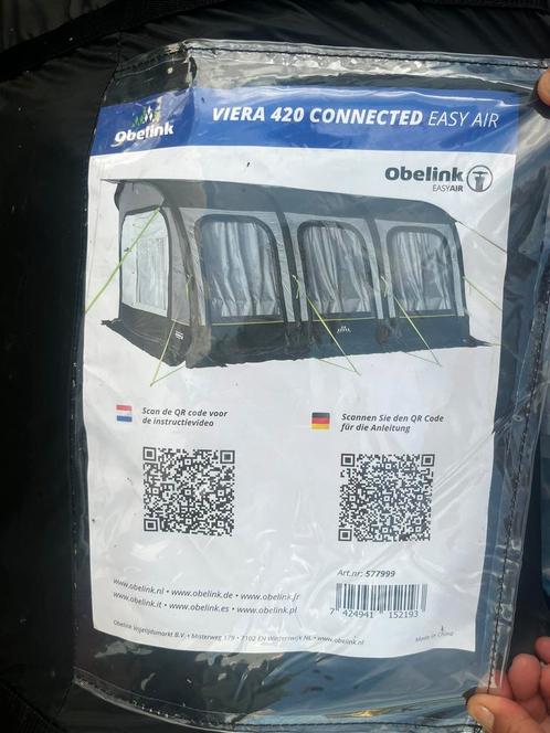 Auvent d'air Obelink Viera 420 Easy Air Connected, Caravans en Kamperen, Tenten, Zo goed als nieuw, Ophalen of Verzenden