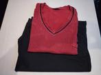 Pyjama homme 8XL Noir et bordeaux rayé "été", Ophalen of Verzenden, Zo goed als nieuw