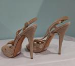 651C* Casadei - sexy beige volledig leren sandalen (40), Verzenden, Beige, Zo goed als nieuw, Schoenen met hoge hakken