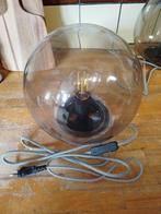 2x Tafellamp/nachtlamp rond, 20 euro voor de 2, Ophalen, Zo goed als nieuw, Glas, Minder dan 50 cm