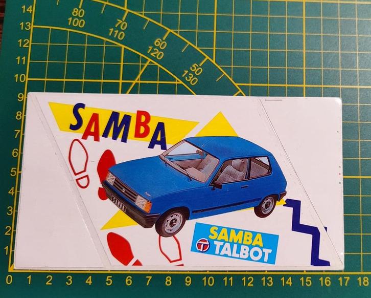 Sticker Talbot Samba auto jaren '80, Collections, Autocollants, Enlèvement ou Envoi
