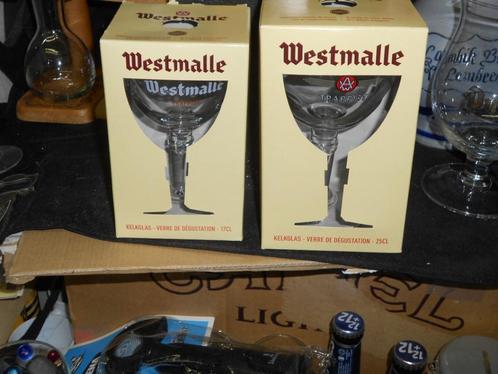 Bierglazen.Westmalle.Trappistenbier 17 en 25 cl.Chimay, Verzamelen, Biermerken, Zo goed als nieuw, Glas of Glazen, Overige merken