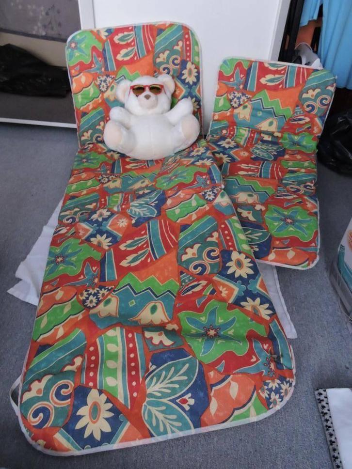 Lot de coussins colorés fauteuils et lit de jardin PRIX MINI, Tuin en Terras, Tuinmeubel-accessoires, Gebruikt, Ophalen of Verzenden