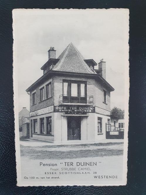 Westende Pension Ter Duinen Strubbe Camiel Café, Verzamelen, Postkaarten | België, Ongelopen, West-Vlaanderen, 1940 tot 1960, Verzenden