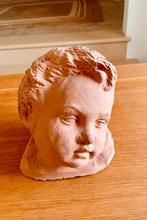 terracotta kinderhoofdje sculptuur beeldje, Ophalen of Verzenden