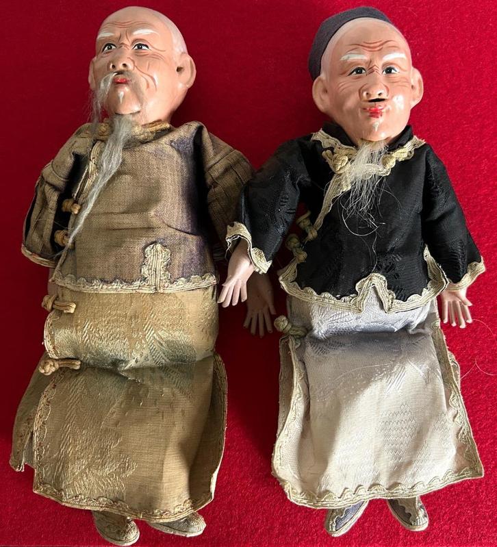 Paar oude Chinese poppen - 1920, Antiek en Kunst, Kunst | Niet-Westerse kunst, Ophalen of Verzenden