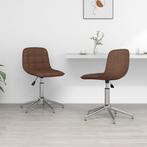 Chaises pivotantes à manger lot de 2 marron tissu, Ophalen of Verzenden, Nieuw, Bruin, Bureaustoel