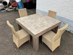 tafel met 4 stoelen, Ophalen, Gebruikt, Vier personen, 100 tot 150 cm
