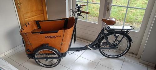 Babboe Curve-E Hout, Fietsen en Brommers, Fietsen | Bakfietsen, Zo goed als nieuw, Overige merken, 4 kinderen of meer, Elektrisch