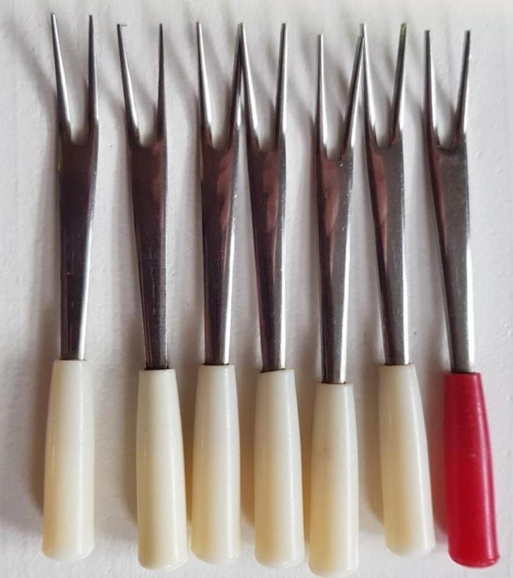 7 Vintage cocktail vorkjes, Antiek en Kunst, Curiosa en Brocante, Ophalen of Verzenden