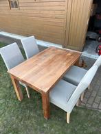 Tafel met 4stoelen 130 x80, Huis en Inrichting, Tafels | Eettafels, Ophalen, Gebruikt, 100 tot 150 cm, 50 tot 100 cm