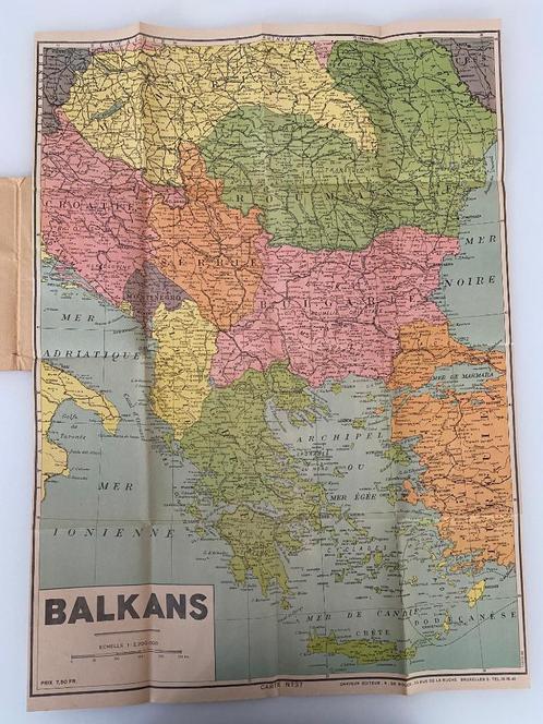Carte Vintage Balkans De Rouck 37 1/2200000 Années 1920 - 30, Antiquités & Art, Antiquités | Cartes scolaires, Géographie, Enlèvement ou Envoi