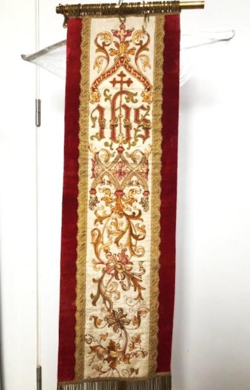 Religieus Banier Toga Vaandel Kerk doek 18de eeuw😍🙏💑🤗, Antiek en Kunst, Antiek | Religieuze voorwerpen, Ophalen of Verzenden