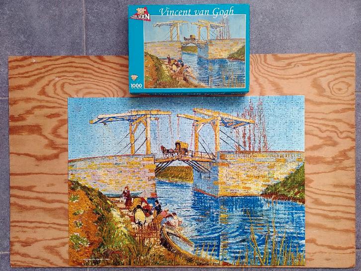 Puzzle 1000 pièces Puzzelman - The Langlois Bridge, Van Gogh, Hobby en Vrije tijd, Denksport en Puzzels, Gebruikt, Legpuzzel, 500 t/m 1500 stukjes
