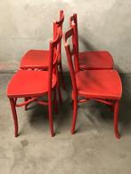 Quatre chaises en bois peintes en rouge, Maison & Meubles, Quatre, Bois, Enlèvement, Utilisé