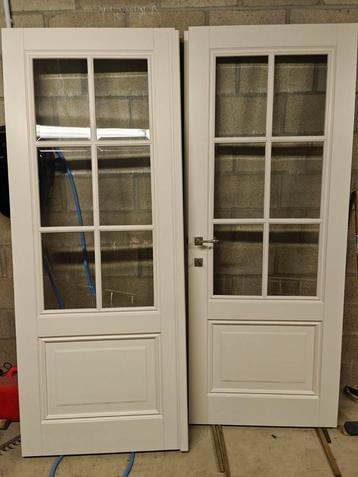Portes doubles en chêne blanc avec boîtier, Enlèvement, Comme neuf