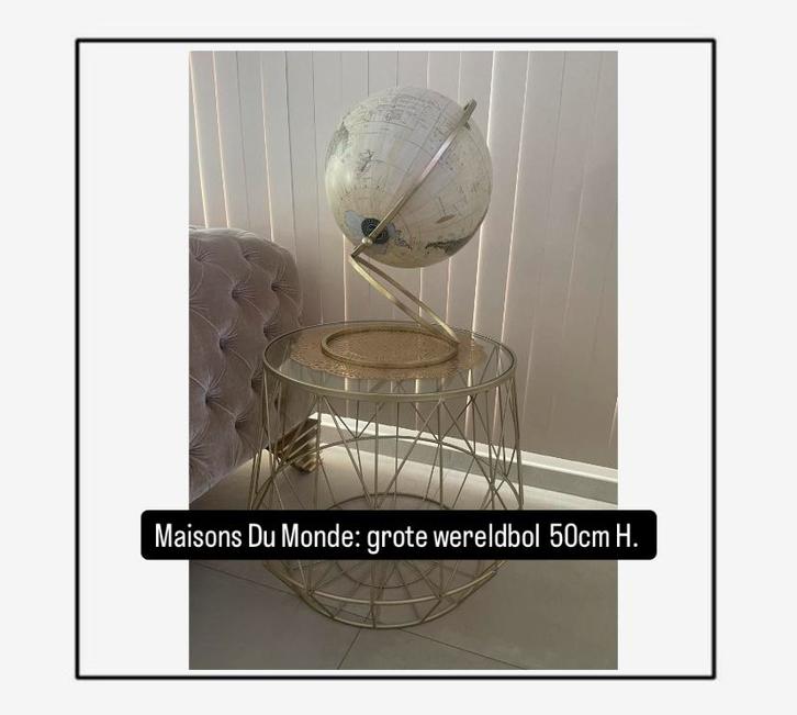 Grote Wereldbol op Voet – Maisons du Monde, Huis en Inrichting, Woonaccessoires | Etagères, Zo goed als nieuw, Ophalen of Verzenden