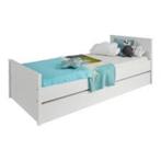 Bed (1P) - bureau - bijhorende kastjes witte kleur, Huis en Inrichting, Ophalen, Zo goed als nieuw, Eenpersoons, Modern wit dames