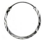 Diamond Cut 925 Sterling zilveren creolen - Ø 19 mm, Ophalen of Verzenden, Nieuw, Zilver, Zilver